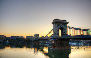 Image showing Szechenyi chain bridge in Budapest, Hungary