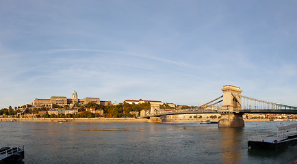 Image showing Overview of Budapest with Szechenyi chain bridge