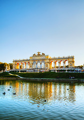Image showing Gloriette Schonbrunn in Vienna at sunset