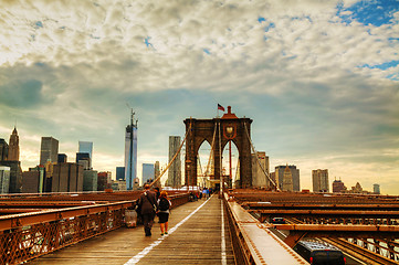 Image showing Brooklyn bridge in New York City