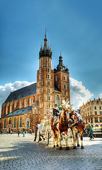 Image showing Old market square in Krakow, Poland