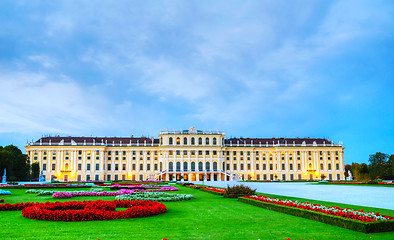 Image showing Schonbrunn palace in Vienna at sunset