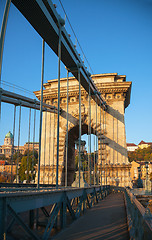 Image showing Szechenyi suspension bridge in Budapest, Hungary