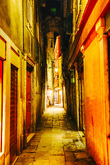 Image showing Narrow street in Venice, Italy 