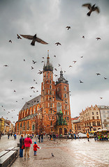 Image showing Old market square in Krakow, Poland