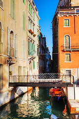 Image showing Narrow canal in Venice, Italy