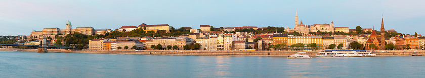 Image showing Old Budapest overview as seen from Danube river bank