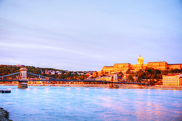 Image showing Szechenyi suspension bridge in Budapest, Hungary