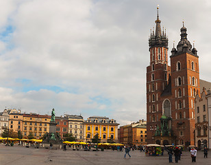 Image showing Main old market square in Krakow, Poland