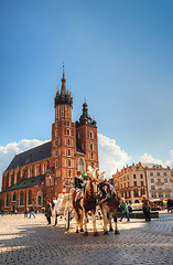 Image showing Old market square in Krakow, Poland