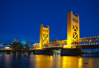 Image showing Golden Gates drawbridge in Sacramento