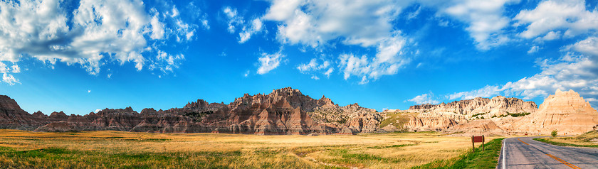 Image showing Scenic view at Badlands National Park, South Dakota, USA