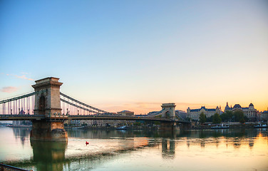 Image showing Szechenyi suspension bridge in Budapest, Hungary