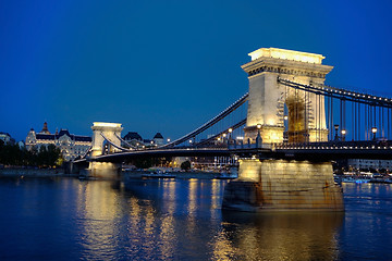 Image showing Széchenyi chain bridge in Budapest, Hungary