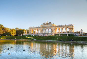 Image showing Gloriette Schonbrunn in Vienna at sunset