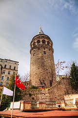 Image showing Galata Tower (Christea Turris) in Istanbul, Turkey