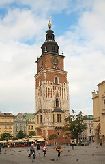 Image showing Town hall tower in Krakow, Poland