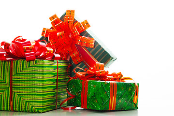 Image showing Green boxes with presents