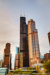Image showing Downtown Chicago, IL in the evening