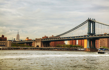 Image showing New York City cityscape with Manhattan bridge