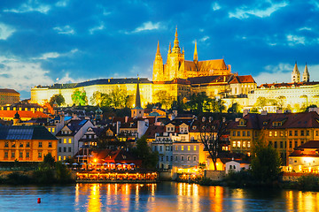 Image showing Overview of old Prague from Charles bridge side