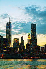 Image showing New York City skyscrapers in the evening