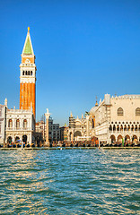 Image showing San Marco square in Venice, Italy as seen from the lagoon