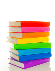 Image showing Stack of colorful books - library concept