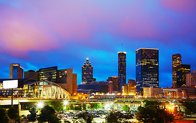 Image showing Downtown Atlanta at night time