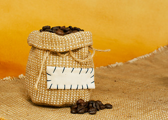 Image showing Sack with roasted coffee beans