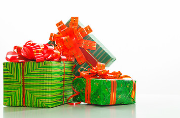 Image showing Green boxes with presents