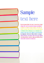 Image showing Stacks of colorful books - library concept