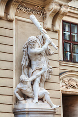 Image showing Sculpture in front of St. Michael's wing of Hofburg Palace in Vi