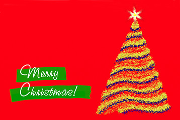 Image showing Christmas greeting on the red background