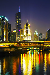 Image showing Downtown Chicago with Trump International Hotel and Tower in Chi