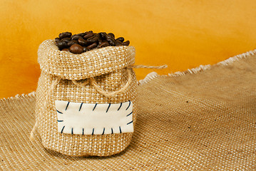 Image showing Sack with roasted coffee beans