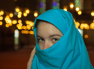 Image showing Teen muslim girl at a mosque