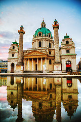 Image showing Karlskirche in Vienna, Austria in the morning