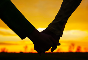 Image showing Teen girls holding hands