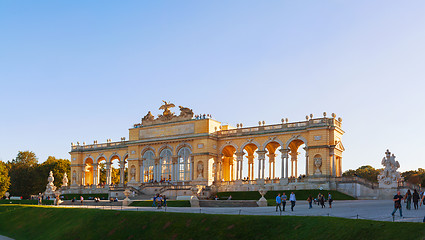 Image showing Gloriette Schonbrunn in Vienna at sunset