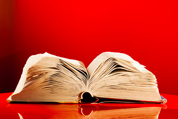 Image showing Open book laying on the table