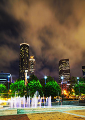 Image showing Downtown Atlanta at night time