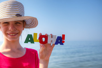 Image showing Teen girl at a beach