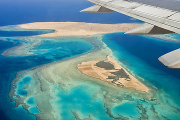 Image showing Desert, Egypt, river, sand, plane