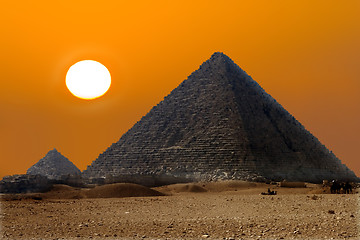 Image showing Desert, Egypt, river, sand, plane