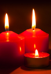 Image showing Three burning candles