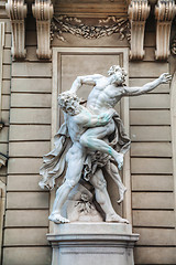 Image showing Sculpture in front of St. Michael's wing of Hofburg Palace in Vi