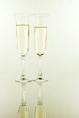 Image showing Two glasses full of champagne