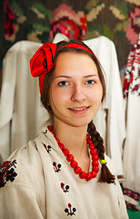 Image showing Teen girl wearing Ukrainian costume