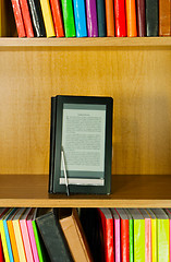 Image showing Electronic book reader - Electronic library concept